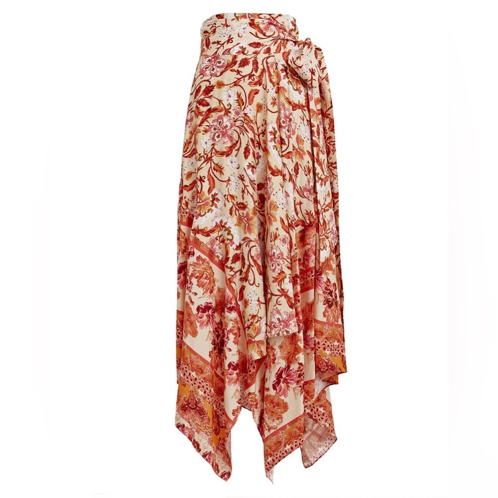 $498 NEW AMUR Nova Paisley Silk Wrap Maxi Skirt Size 4 - Picture 3 of 7